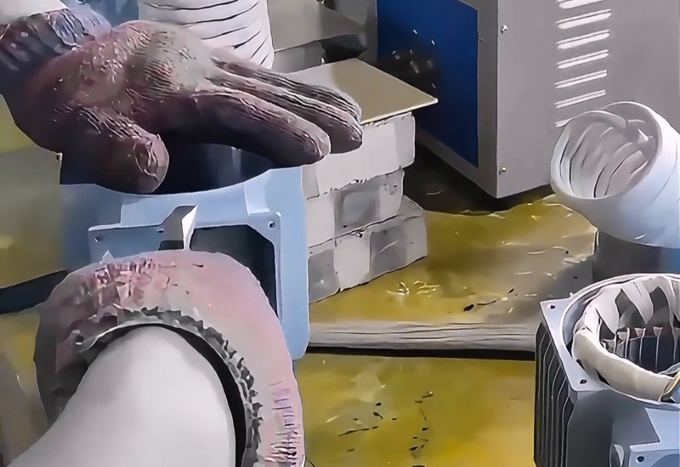 電機(jī)鋁殼熱裝配現(xiàn)場(chǎng)直擊 海拓高頻機(jī)助力高效生產(chǎn)